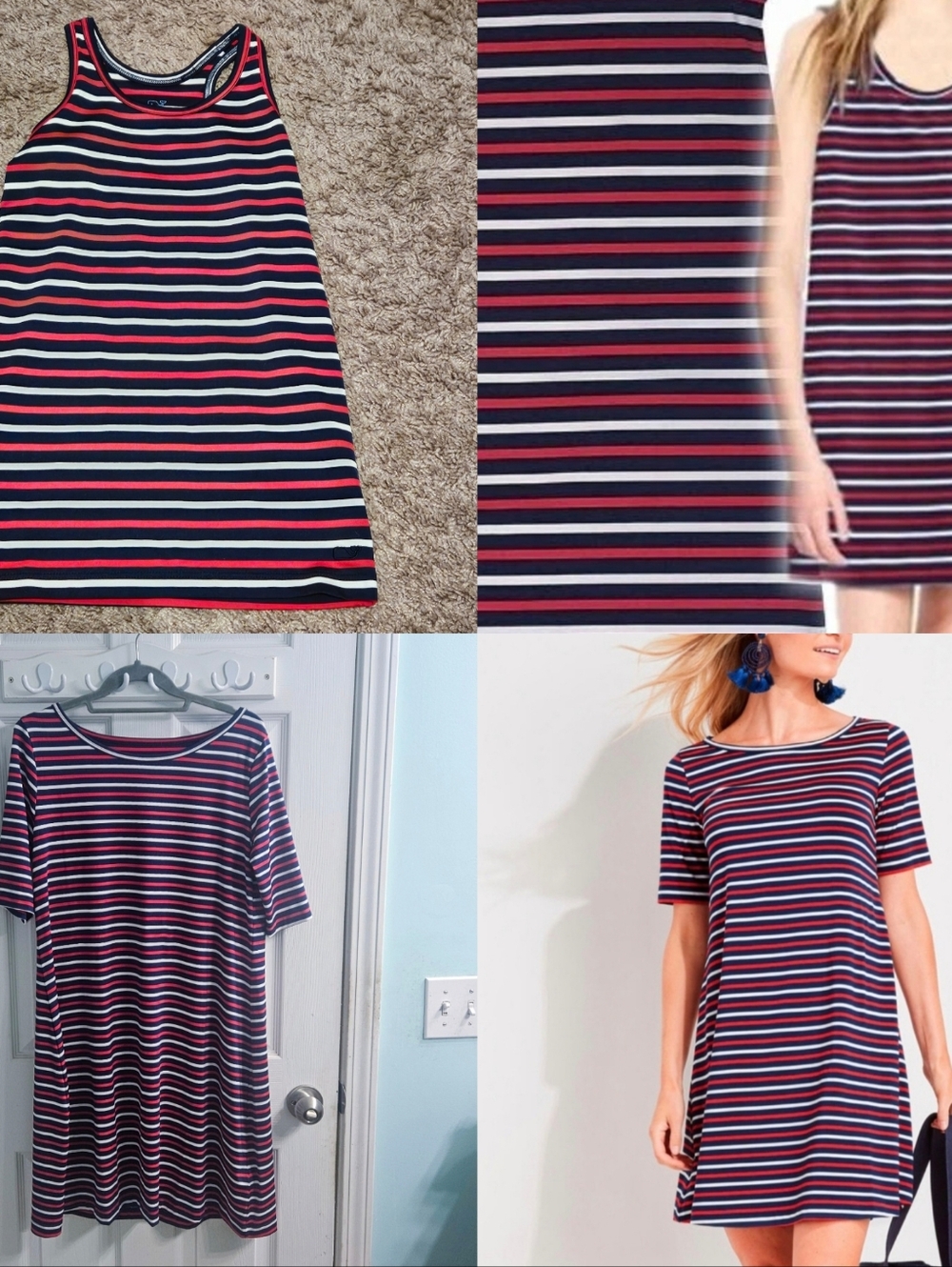 Vineyard Vines Striped Sankaty Dress in Deep Bay/Resort Red Mommy & Me Dress Set